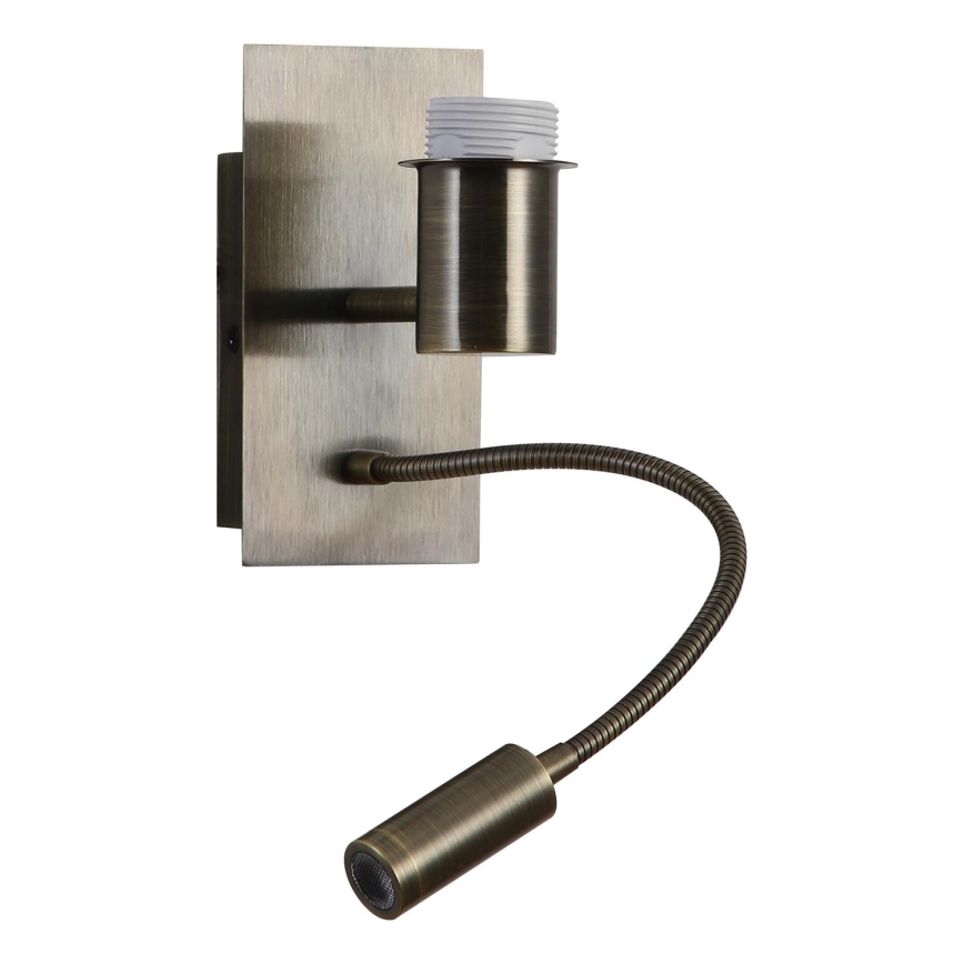 Brilagi - LED Lampada flessibile da muro NUBILA 1xE27/25W/230V + LED/3W ottone