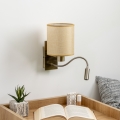 Brilagi - LED Lampada flessibile da muro NUBILA 1xE27/25W/230V + LED/3W ottone/marrone chiaro