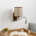 Brilagi - LED Lampada flessibile da muro NUBILA 1xE27/25W/230V + LED/3W ottone/marrone