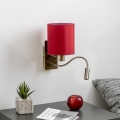 Brilagi - LED Lampada flessibile da muro NUBILA 1xE27/25W/230V+LED/3W ottone/Pompeiana rosso