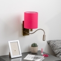Brilagi - LED Lampada flessibile da muro NUBILA 1xE27/25W/230V + LED/3W ottone/rosa