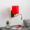 Brilagi - LED Lampada flessibile da muro NUBILA 1xE27/25W/230V + LED/3W ottone/rosso