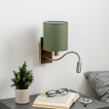 Brilagi - LED Lampada flessibile da muro NUBILA 1xE27/25W/230V + LED/3W ottone/verde