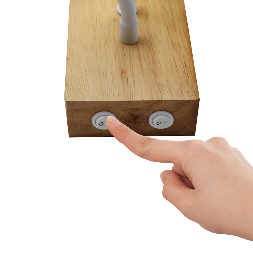 Brilagi - LED Lampada flessibile da muro NUBILA WOOD 1xE27/25W/230V + LED/3W quercia/bianco/color crema