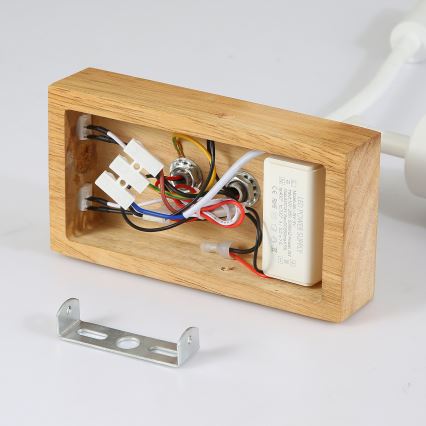 Brilagi - LED Lampada flessibile da muro NUBILA WOOD 1xE27/25W/230V + LED/3W quercia/bianco/color crema