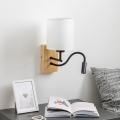 Brilagi - LED Lampada flessibile da muro NUBILA WOOD 1xE27/25W/230V + LED/3W quercia/bianco