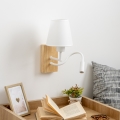 Brilagi - LED Lampada flessibile da muro NUBILA WOOD 1xE27/25W/230V + LED/3W quercia/bianco