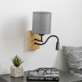 Brilagi - LED Lampada flessibile da muro NUBILA WOOD 1xE27/25W/230V + LED/3W quercia/grigio