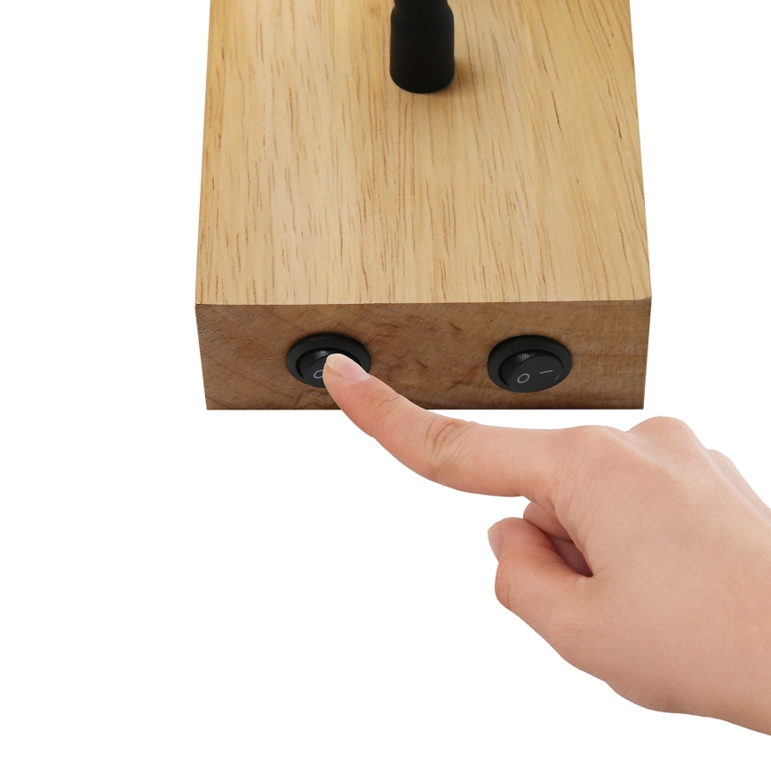 Brilagi - LED Lampada flessibile da muro NUBILA WOOD 1xE27/25W/230V + LED/3W quercia/nero/color crema