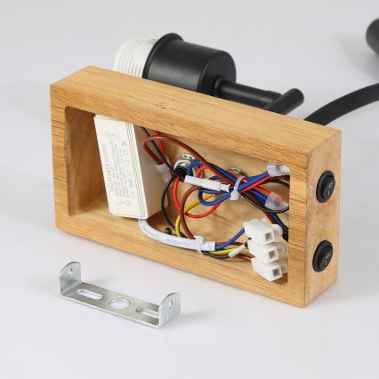 Brilagi - LED Lampada flessibile da muro NUBILA WOOD 1xE27/25W/230V + LED/3W quercia/nero/color crema