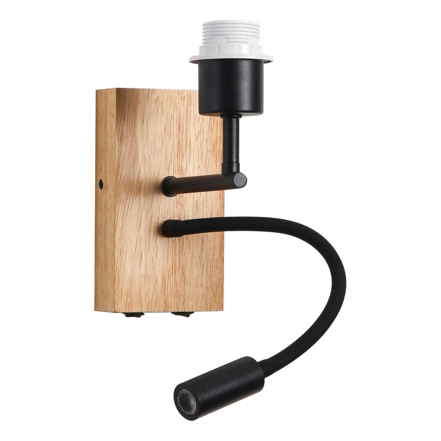 Brilagi - LED Lampada flessibile da muro NUBILA WOOD 1xE27/25W/230V + LED/3W quercia/nero