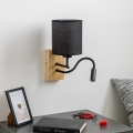 Brilagi - LED Lampada flessibile da muro NUBILA WOOD 1xE27/25W/230V + LED/3W quercia/nero