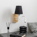Brilagi - LED Lampada flessibile da muro NUBILA WOOD 1xE27/25W/230V + LED/3W quercia/nero