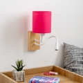 Brilagi - LED Lampada flessibile da muro NUBILA WOOD 1xE27/25W/230V + LED/3W quercia/rosa