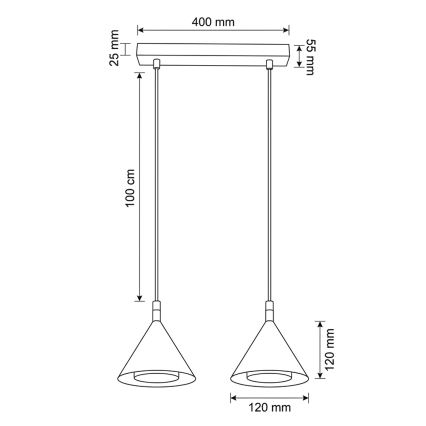 BRILAGI - LED Lampadario a cavo CONE DOUBLE 2xGX53/15W/230V oro
