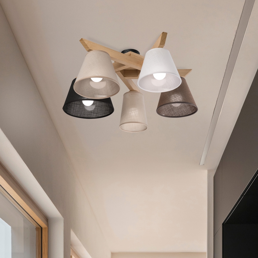 Brilagi - LED  Lampadario a plafone ANTHONY 5xE14/40W/230V quercia