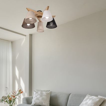 Brilagi - LED  Lampadario a plafone ANTHONY 5xE14/40W/230V quercia