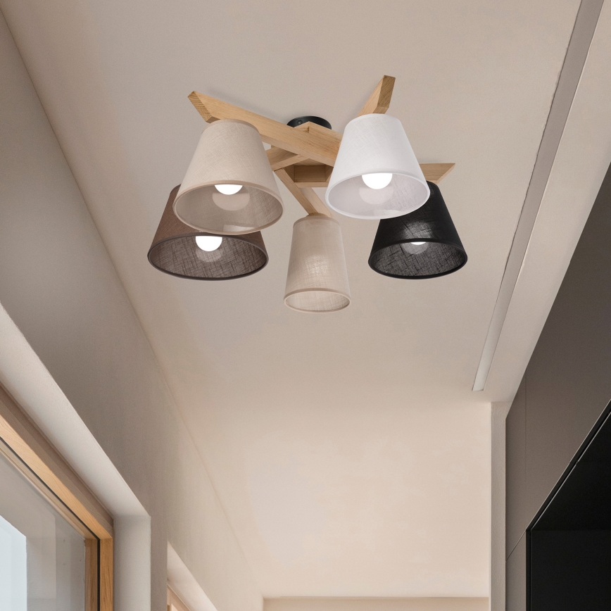 Brilagi - LED  Lampadario a plafone ANTHONY 5xE14/40W/230V quercia