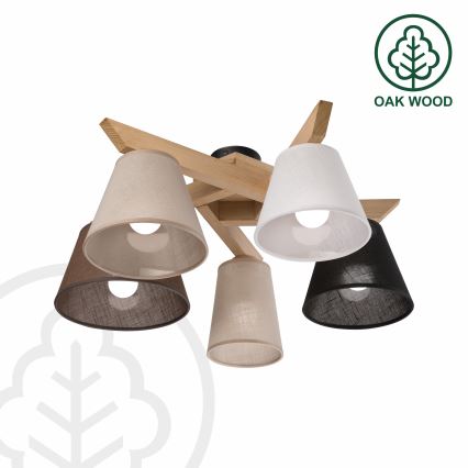 Brilagi - LED  Lampadario a plafone ANTHONY 5xE14/40W/230V quercia