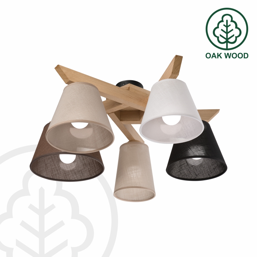 Brilagi - LED  Lampadario a plafone ANTHONY 5xE14/40W/230V quercia