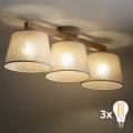 BRILAGI - LED lampadario a plafone LATTE SABIA 3xE27/15W/230V pino/beige