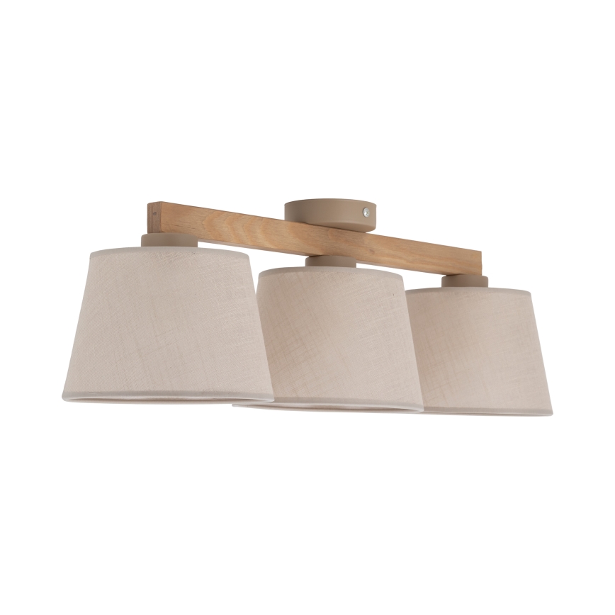 BRILAGI - LED lampadario a plafone LATTE SABIA 3xE27/15W/230V pino/beige