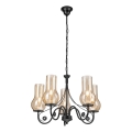 Brilagi - LED Lampadario a sospensione con catena COTTAGE 5xE14/40W/230V nero/marrone