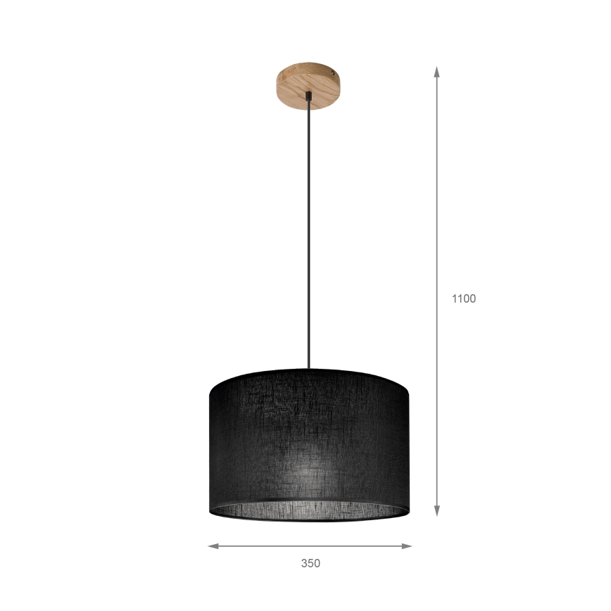 Brilagi - LED Lampadario a sospensione con filo ANTHONY 1xE27/60W/230V quercia/nero