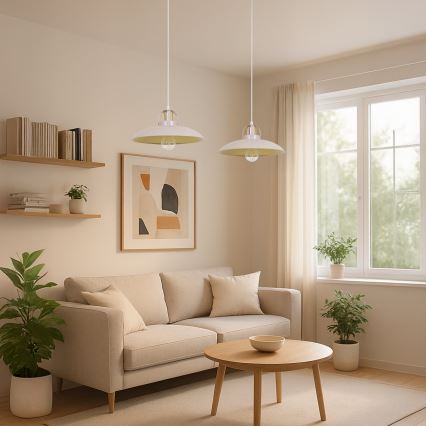 Brilagi - LED Lampadario a sospensione con filo FLAMENGO 2xE27/60W/230V beige