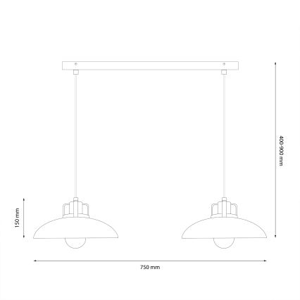 Brilagi - LED Lampadario a sospensione con filo FLAMENGO 2xE27/60W/230V bianco