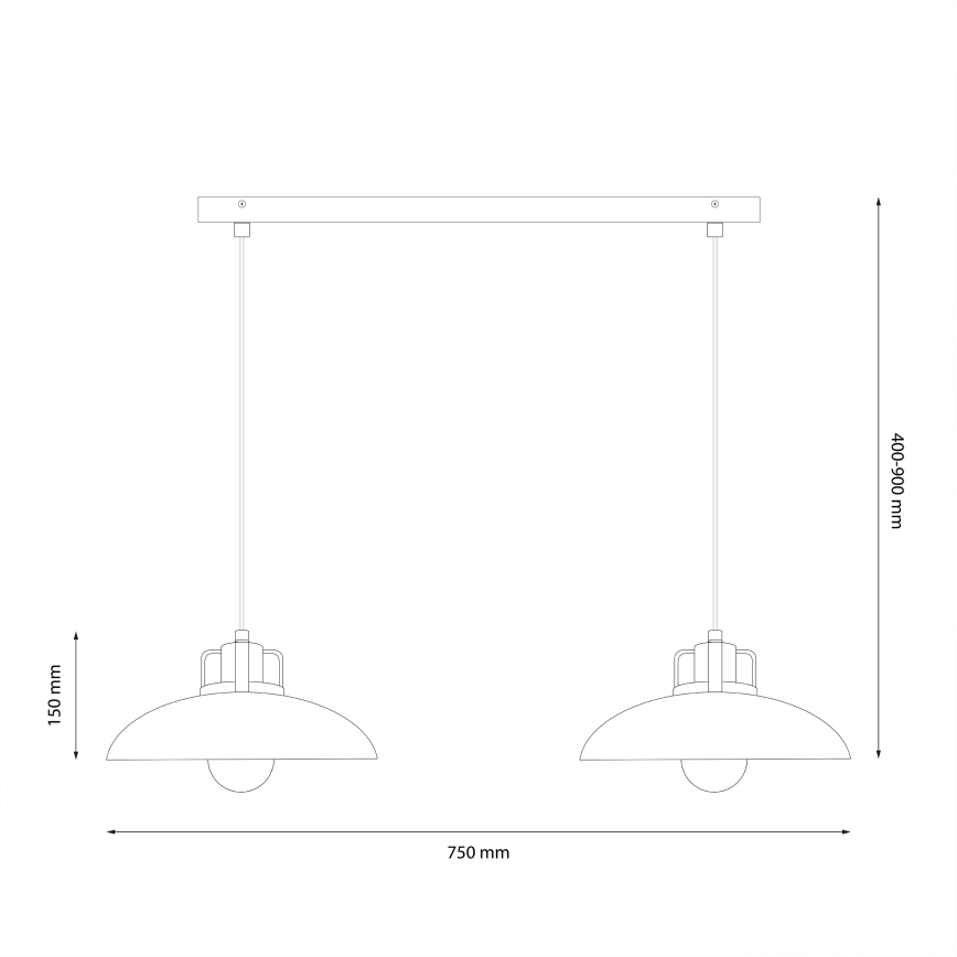 Brilagi - LED Lampadario a sospensione con filo FLAMENGO 2xE27/60W/230V bianco