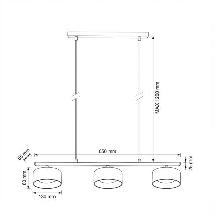 Brilagi - LED Lampadario a sospensione su cavo AURA LUX 3xGX53/30W/230V nero/fumé