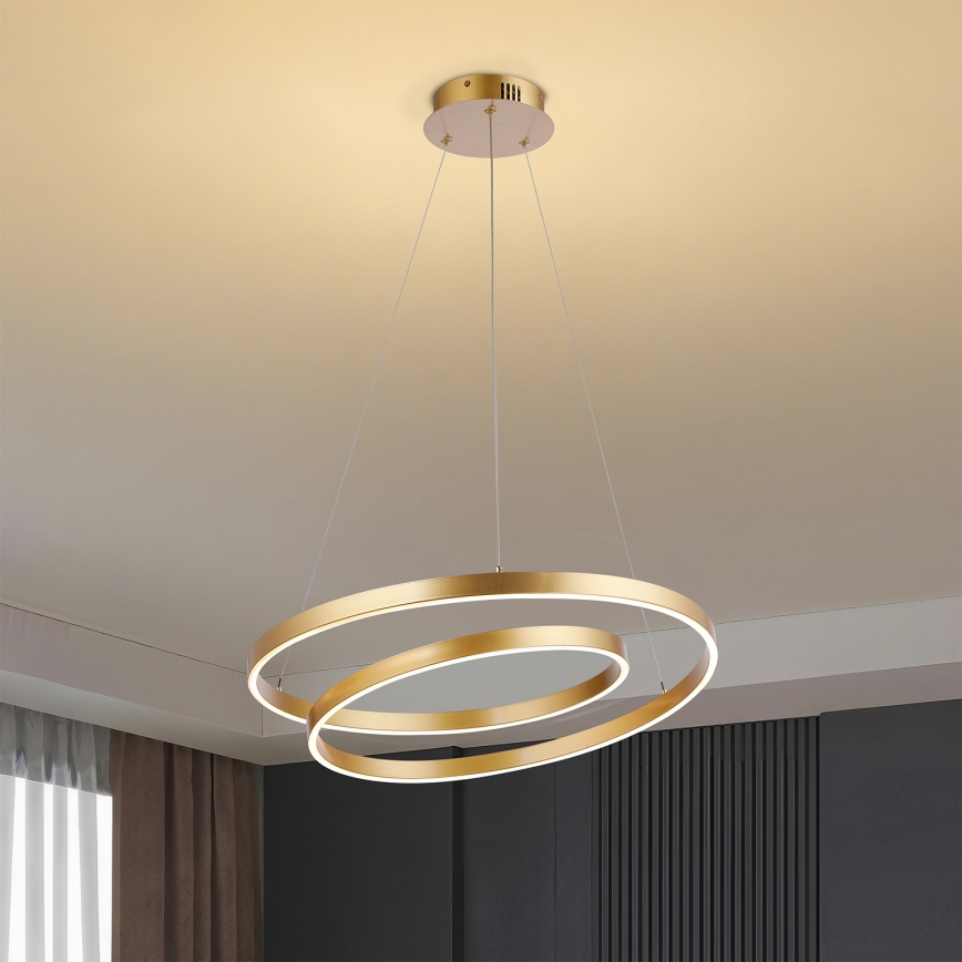 Brilagi - Lampadario LED dimmerabile a cavo TWISTER LED/48W/230V 3000-6000K Ø 50 cm oro + telecomando