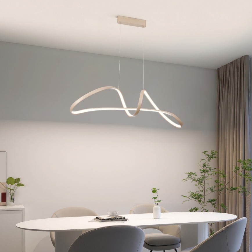 Brilagi - Lampadario LED dimmerabile a sospensione con cavo TWISTER LED/60W/230V 3000-6000K beige + telecomando