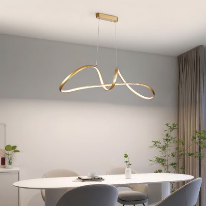 Brilagi - Lampadario LED dimmerabile su cavo TWISTER LED/60W/230V 3000-6000K oro + telecomando