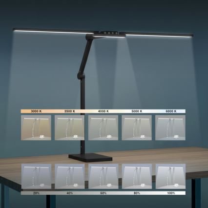 Brilagi - Lampe de bureau tactile dimmable à LED VARIO LED/24W/230V 3000-6500K CRI 92 noire