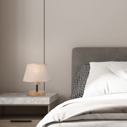 Brilagi - LED Lampe de table ANTHONY 1xE14/40W/230V chêne/beige