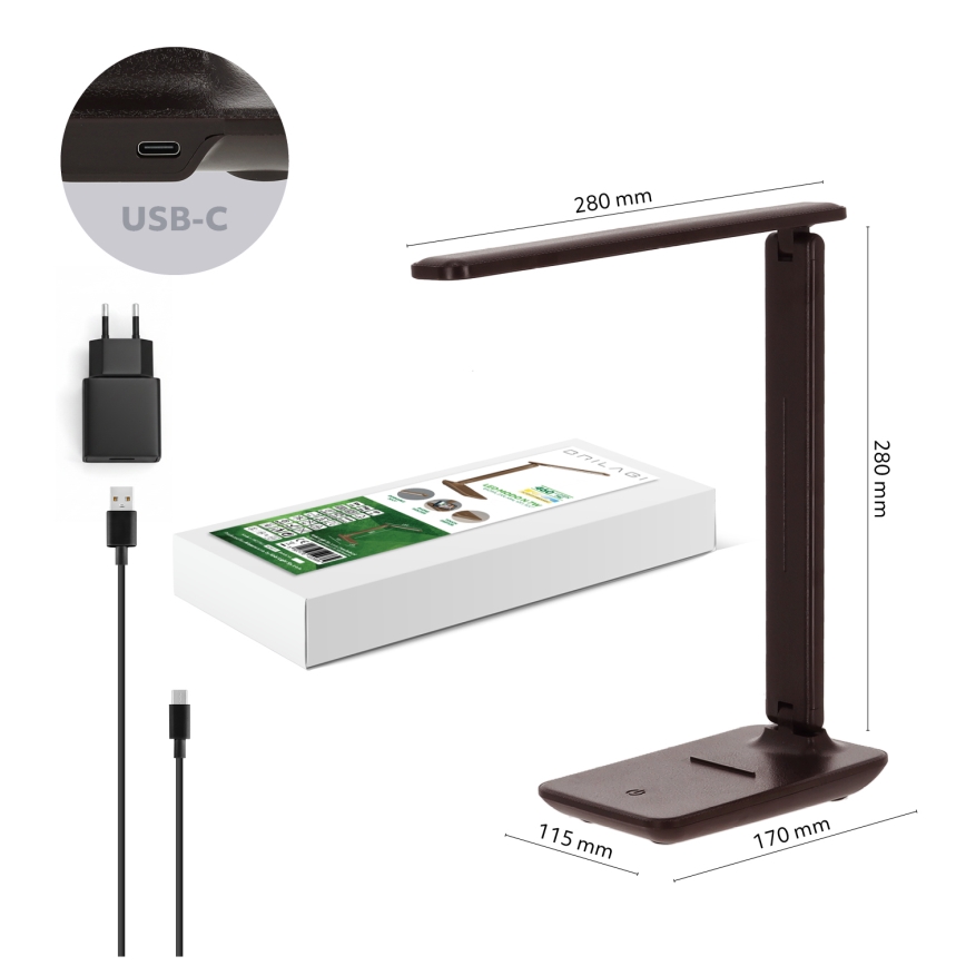 Brilagi - Lampe de table LED dimmable MODO LED/7W/230V 3000/4000/6500K marron
