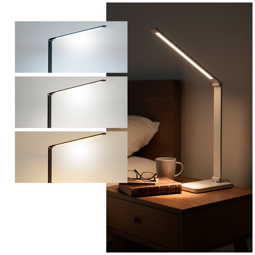 Brilagi - Lampe de bureau tactile dimmable à LED avec charge sans fil QI MODO CHARGE LED/7W/5V 3000/4000/6000K blanche