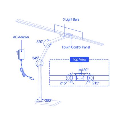 Brilagi - Lampe de table tactile LED dimmable VARIO LED/24W/230V 3000-6500K IRC 92 blanche