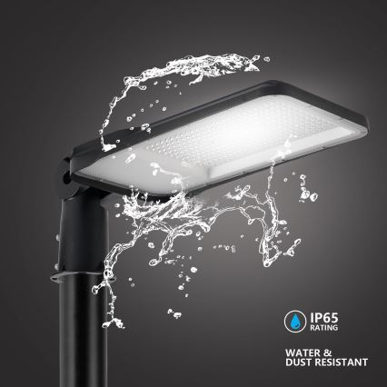Brilagi - Lampe de rue LED d'extérieur avec poteau et bras articulé de 3 m URBANLIGHT LED/200W/230V noire IP65