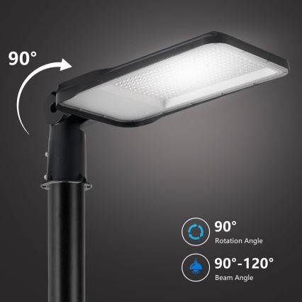 Brilagi - Lampe de rue LED d'extérieur avec poteau et bras articulé de 3 m URBANLIGHT LED/200W/230V noire IP65