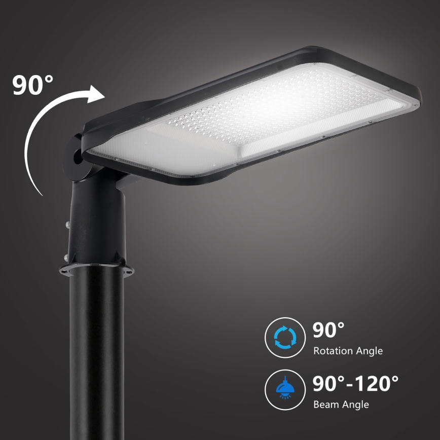 Brilagi - Lampe de rue LED d'extérieur avec poteau et bras articulé de 3 m URBANLIGHT LED/200W/230V noire IP65