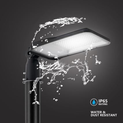 Brilagi - Lampione stradale LED per esterni con palo e snodo 3 m URBANLIGHT LED/100W/230V nero IP65