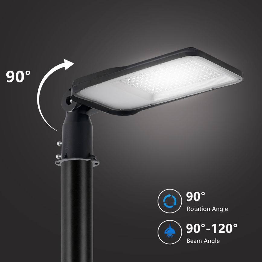 Brilagi - Lampione stradale LED per esterni con palo e snodo 3 m URBANLIGHT LED/100W/230V nero IP65