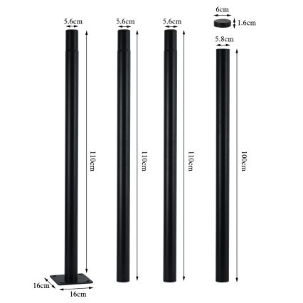 Brilagi - Lampione stradale LED da esterno con palo da 4 m URBANSPARK LED/120W/230V nero IP65