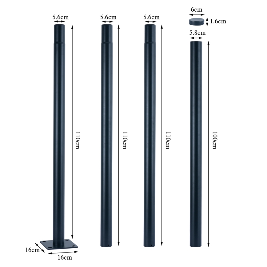Brilagi - Lampione stradale LED per esterni con palo da 4 m URBANSPARK LED/120W/230V antracite IP65