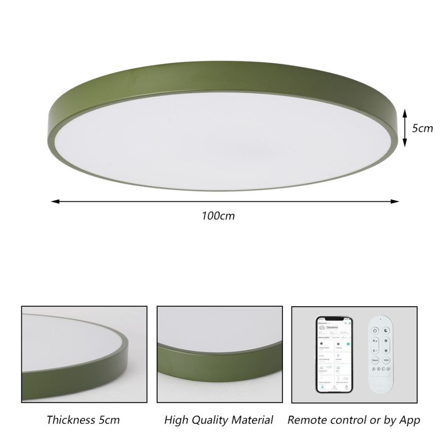 Brilagi - Luminaire LED dimmable POOL SMART LED/128W/230V Ø 100 cm 3000-6000K Wi-Fi Tuya + télécommande vert