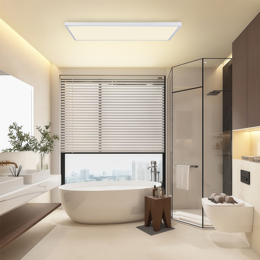 Brilagi - Plafonnier LED dimmable pour salle de bains FRAME SMART LED/96W/230V 120x60 cm 3000-6000K IP44 blanc + télécommande