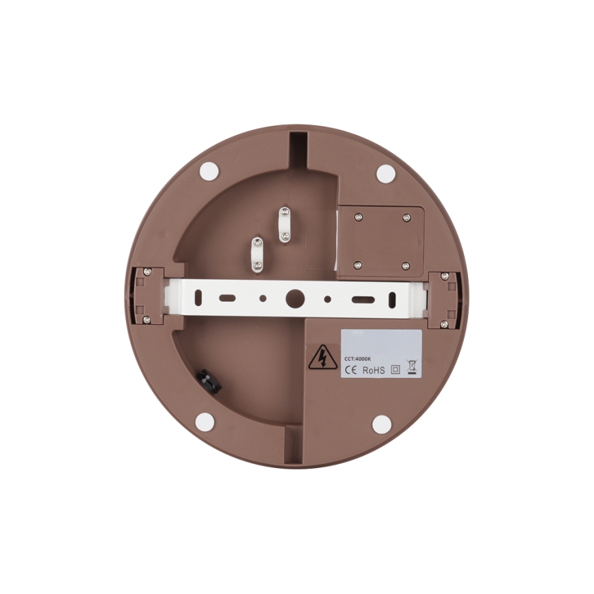 Brilagi - Plafonnier extérieur LED avec détecteur BENE LED/18W/230V Ø 21,5 cm marron IP54